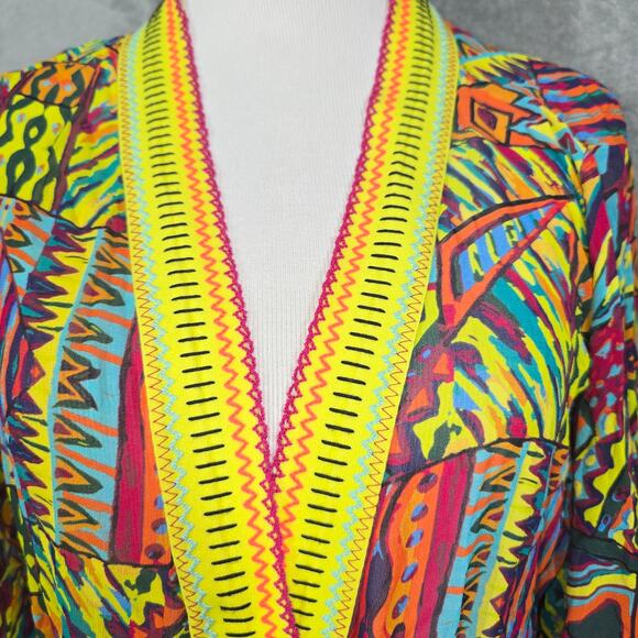 Agua Bendita Silk Chromatic Tribal Ceremonia Tunica Cover-Up One Size - Picture 4 of 7